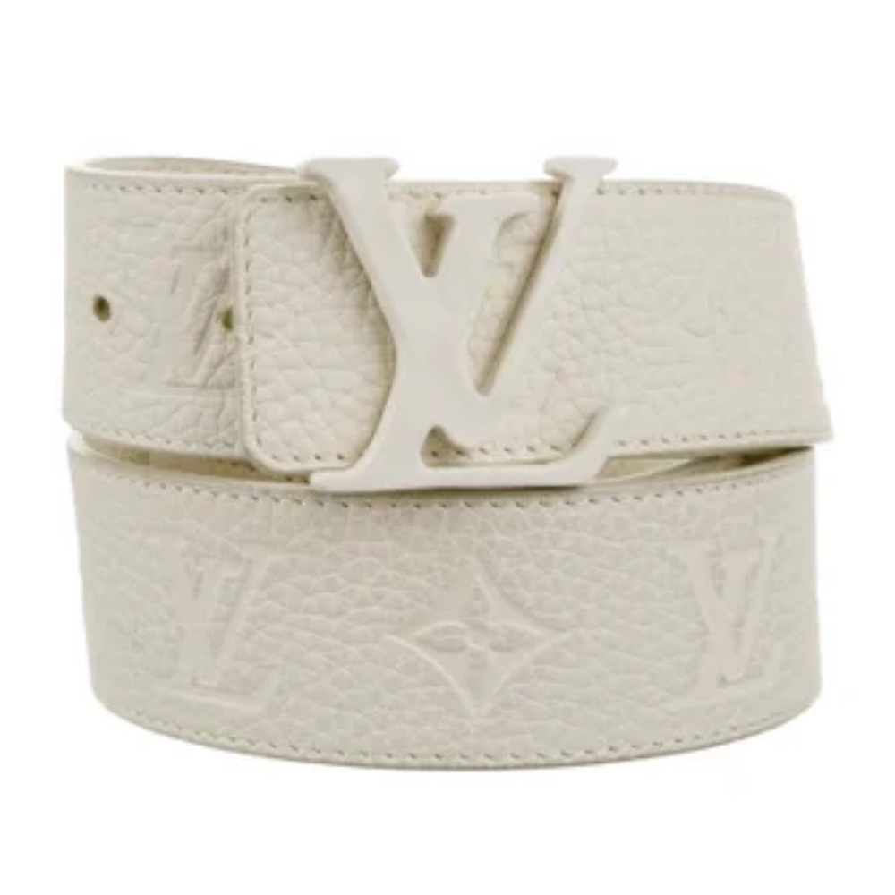 Louis Vuitton LV monogram White Leather Belt